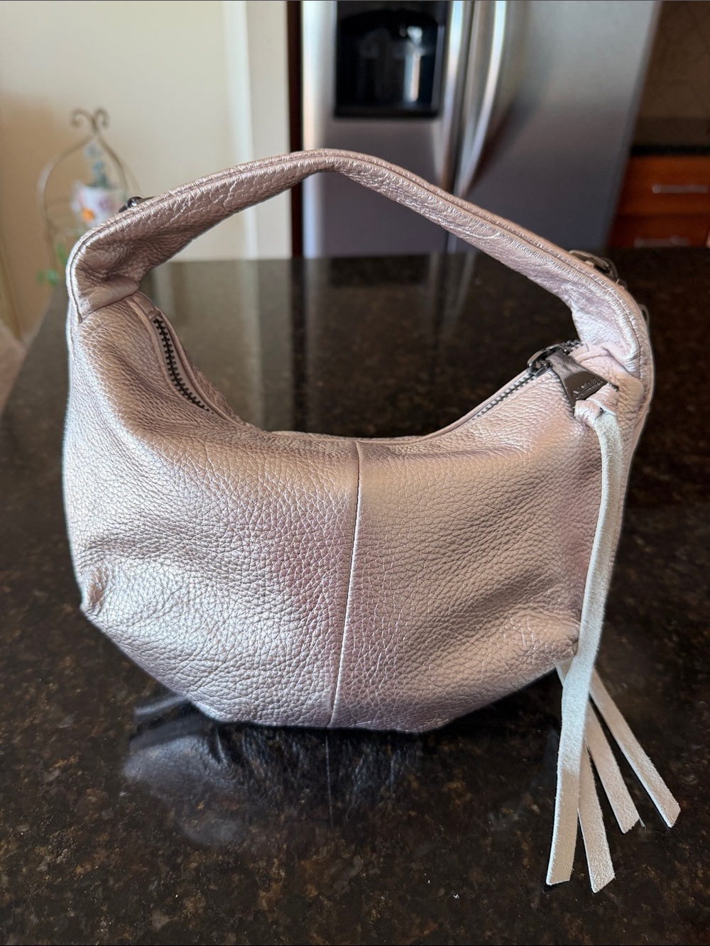 Brand New Metallic Rose Aimee Kestenberg 100% Leather Bag
